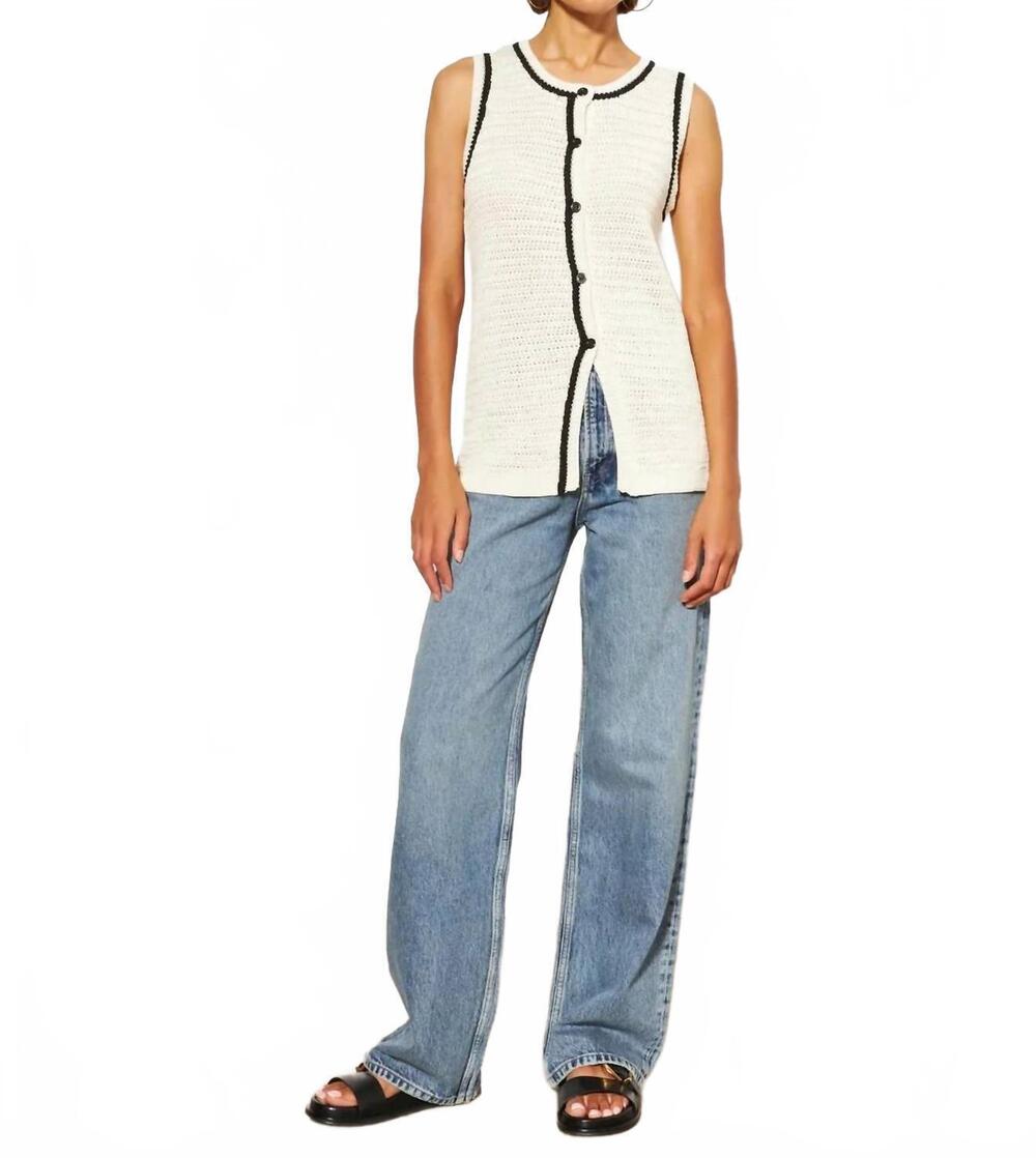 NEW LINE THE LABEL mia knit vest in pebbled shore